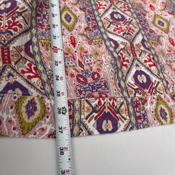 Rachel Zoe 100% Linen Sleeveless Mini Dress Multicolor Printed A-Line Women M - Picture 8 of 10